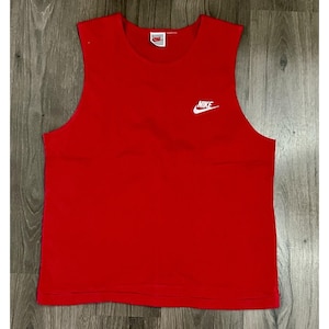 VTG 90s Nike Tank Top Mens Large Red Swoosh