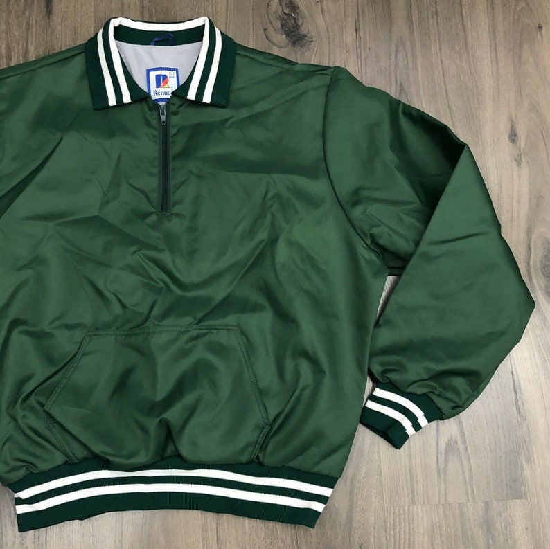 Vintage Rennoc Pullover Satin Jacket Large Green