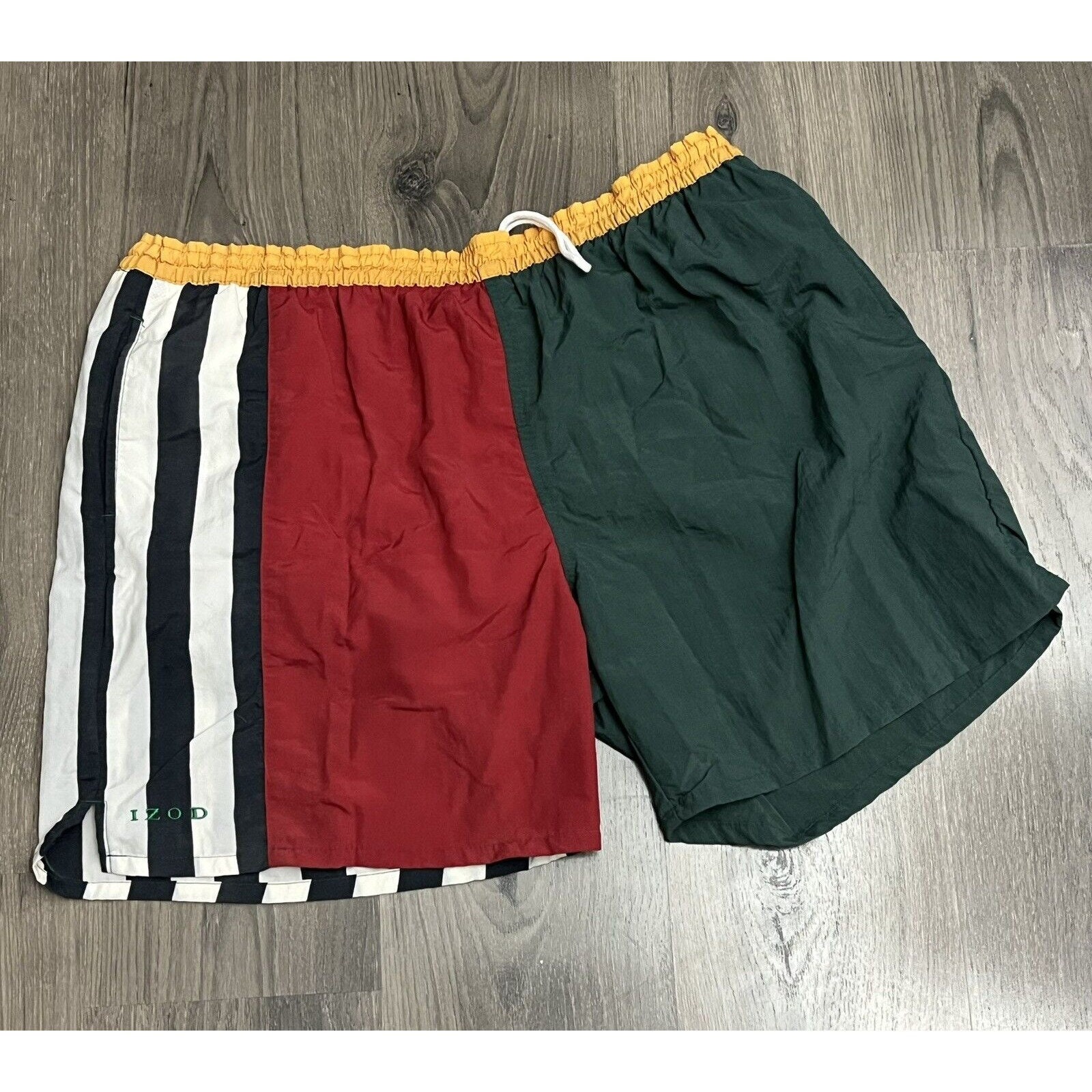 Vintage Izod Swim Trunk Mens XL Color Block Striped Netted 90s Etsy