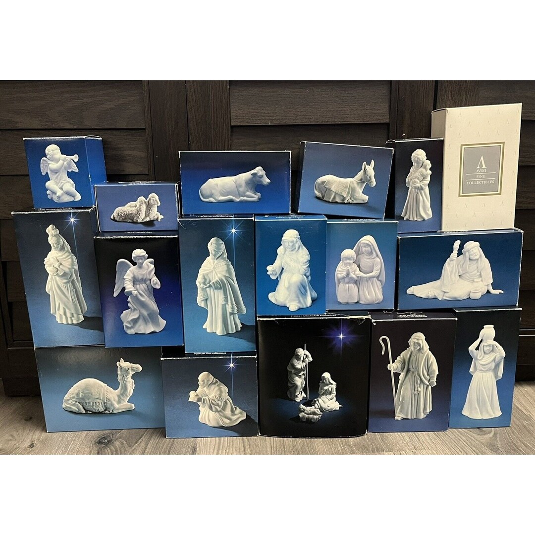 Vintage Avon Nativity Set 17 Piece Lot White Porcelain 1980s - Etsy