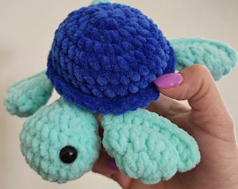 Handmade Crochet Mini Turtle | Amigurumi Turtle | Cute Sea Turtle | Velvety Plushie | Cute Gift |  Turtle Toy | Gift for kids | Handcrafted