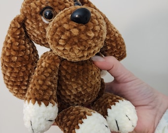 Handmade Crochet Puppy Plushie | Boy dog | Crochet Puppy Amigurumi |  Soft Toy | Children's Gift | Kids Gift | Nursery Decor | Plush Animal,