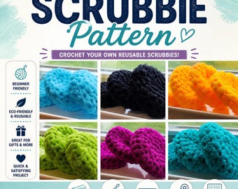 Crochet Scrubbie Pattern | DIY Tulle Scrubby |  Beginner Friendly Dish Scrubber | Instant Download PDF
