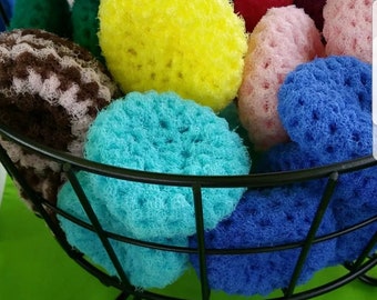 Dish Scrubbies. SET OF 3. Crochet Nylon Dish Scrubber. CHOOSE Your Colors.  Great Housewarming or Wedding Shower Gift. 