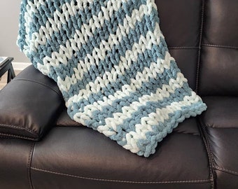 Handmade Jumbo Chenille Knit Blanket | Cozy Throw