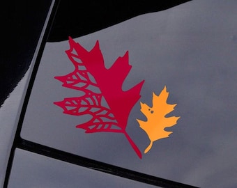 Autumn oak leaves vinyl decal, sticker, your choice of color