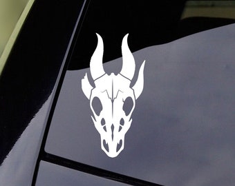 Dragon skull sticker, decal, your choice of color