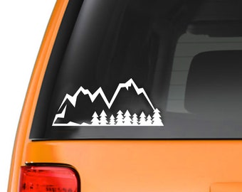 Mountain range sticker, decal, your choice of color