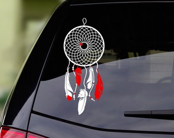 Dream catcher with accent color sticker, decal, your choice of 2 colors