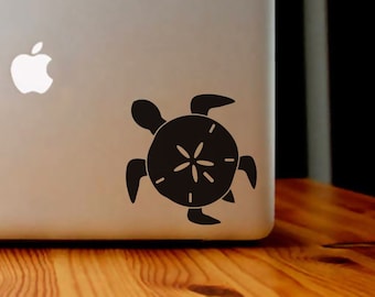 Sand dollar sea turtle sticker, decal, your choice of color