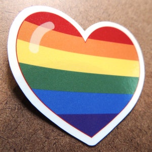 LGBTQ and non-binary flag hearts, weatherproof vinyl decal, sticker. image 2