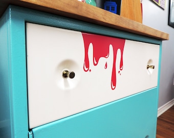 Drip, liquid ooze sticker, decal, your choice of color