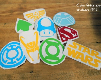 Geeky custom vinyl decals 4" over 100 designs to choose from
