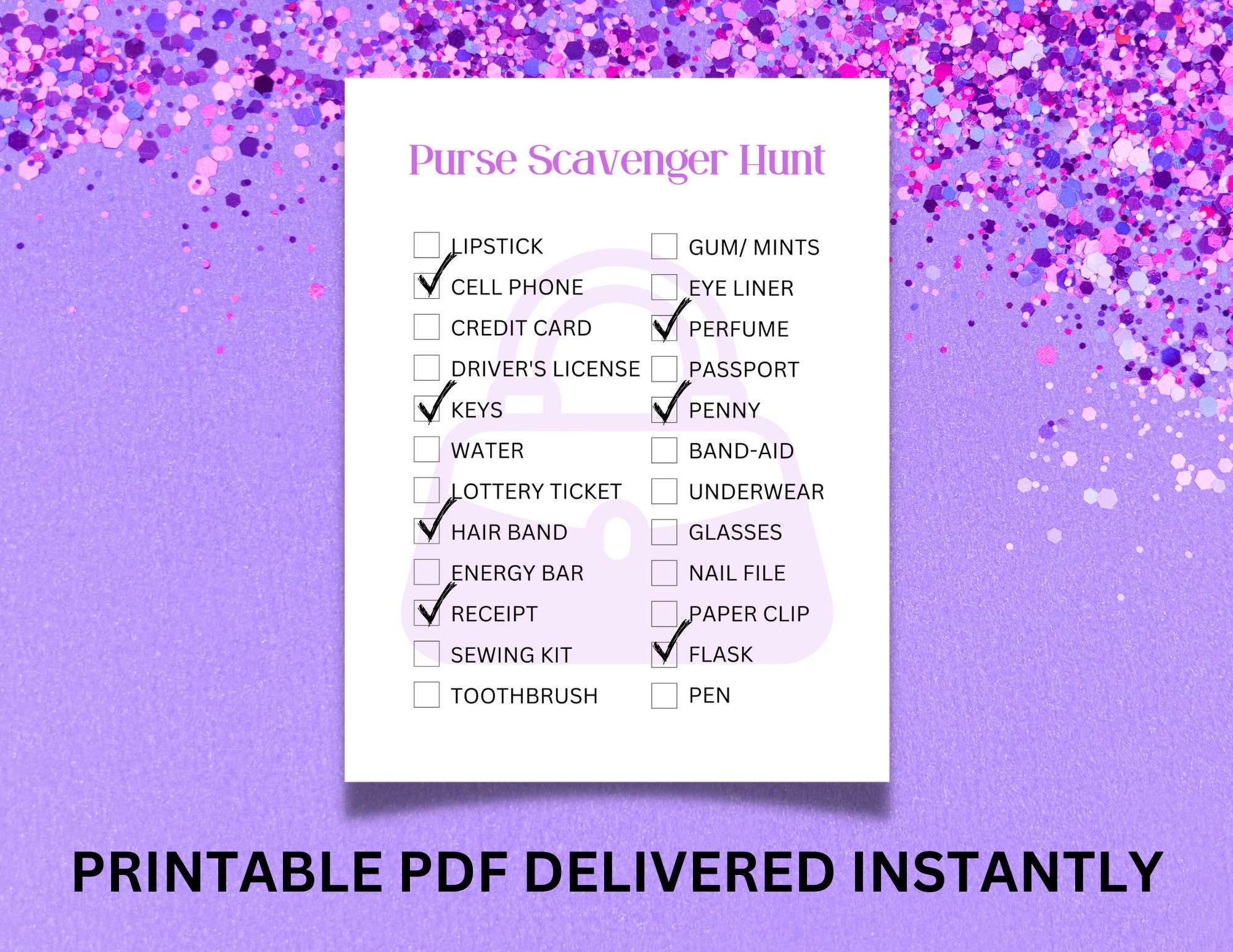 Purse Scavenger Hunt - Etsy