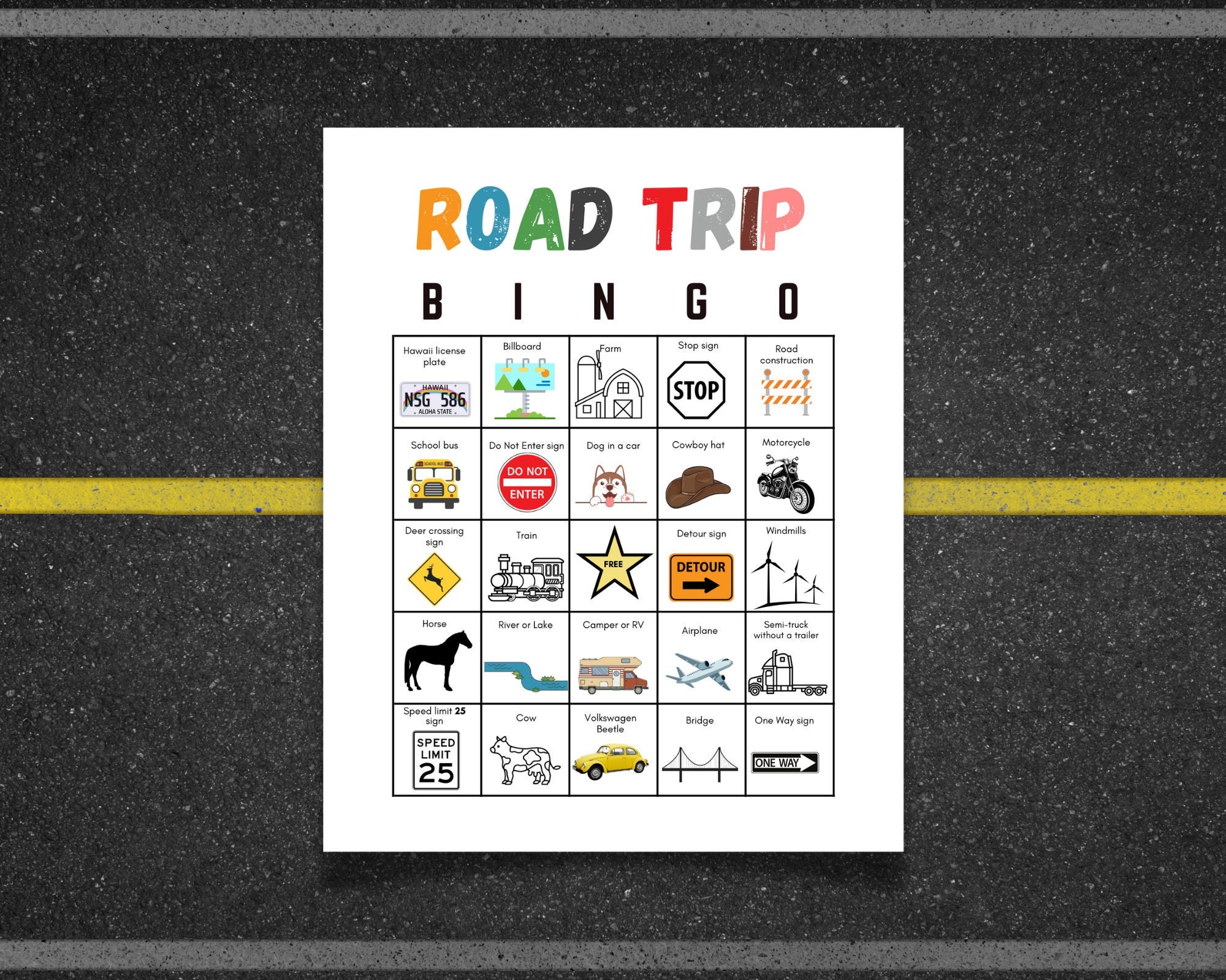 Road Trip Bingo Printable for Kids Car Game Family Fun🐘 Aproveite a emoção das apostas quentes ...