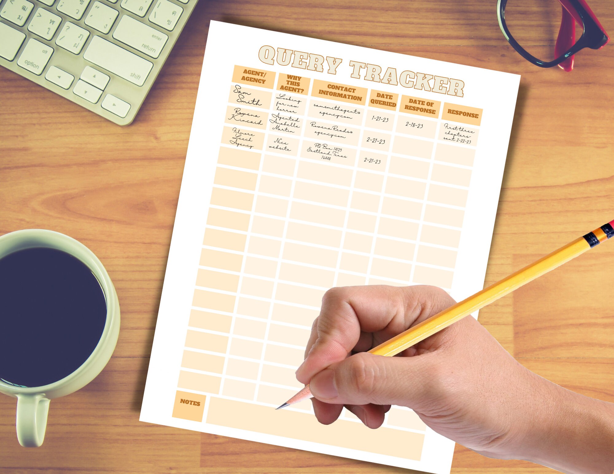 Literary Agent Query Tracker - Etsy