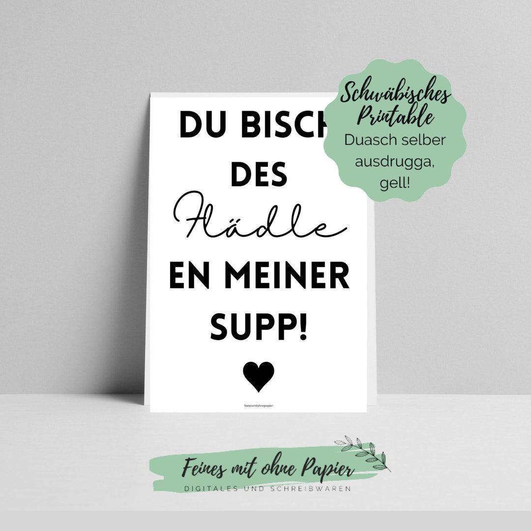 Schwäbisches Poster / Schwäbische Postkarte Printable Etsy
