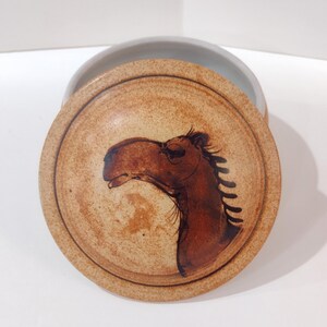 Vintage Ceramic Covered Bowl with Whimsical Camel Design, Janet Brome Animal Pottery