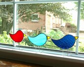 Stained Glass Bird Suncatcher, Standing Glass Bird, Blue Bird, Partridge, Bird Art, Bird Lover Gift, Red Bird, Easter Chick, Custom Colors