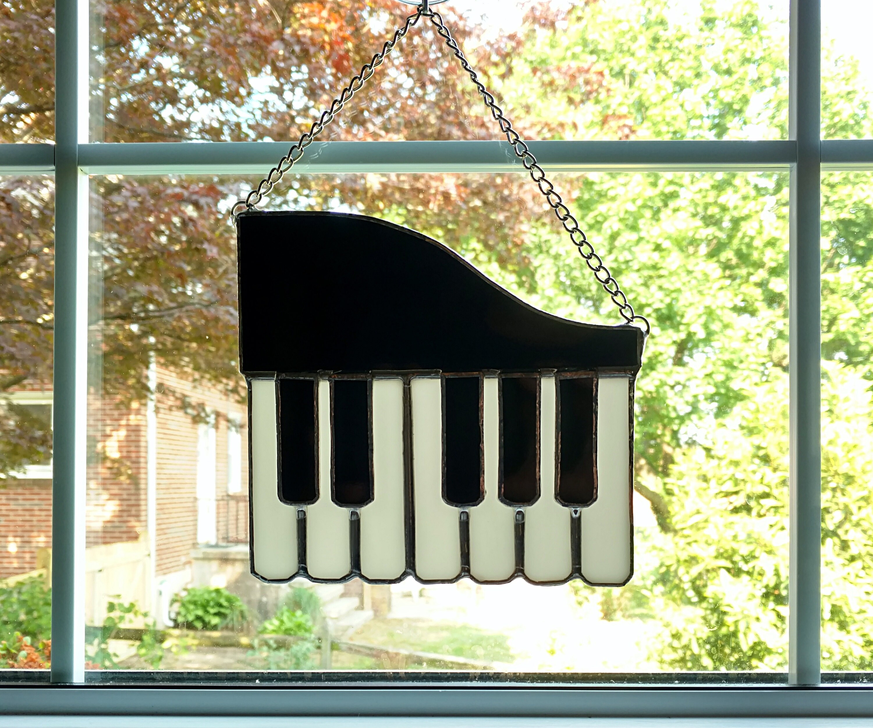 Stained Glass Piano Suncatcher Piano Keys Music Lover Gift Etsy