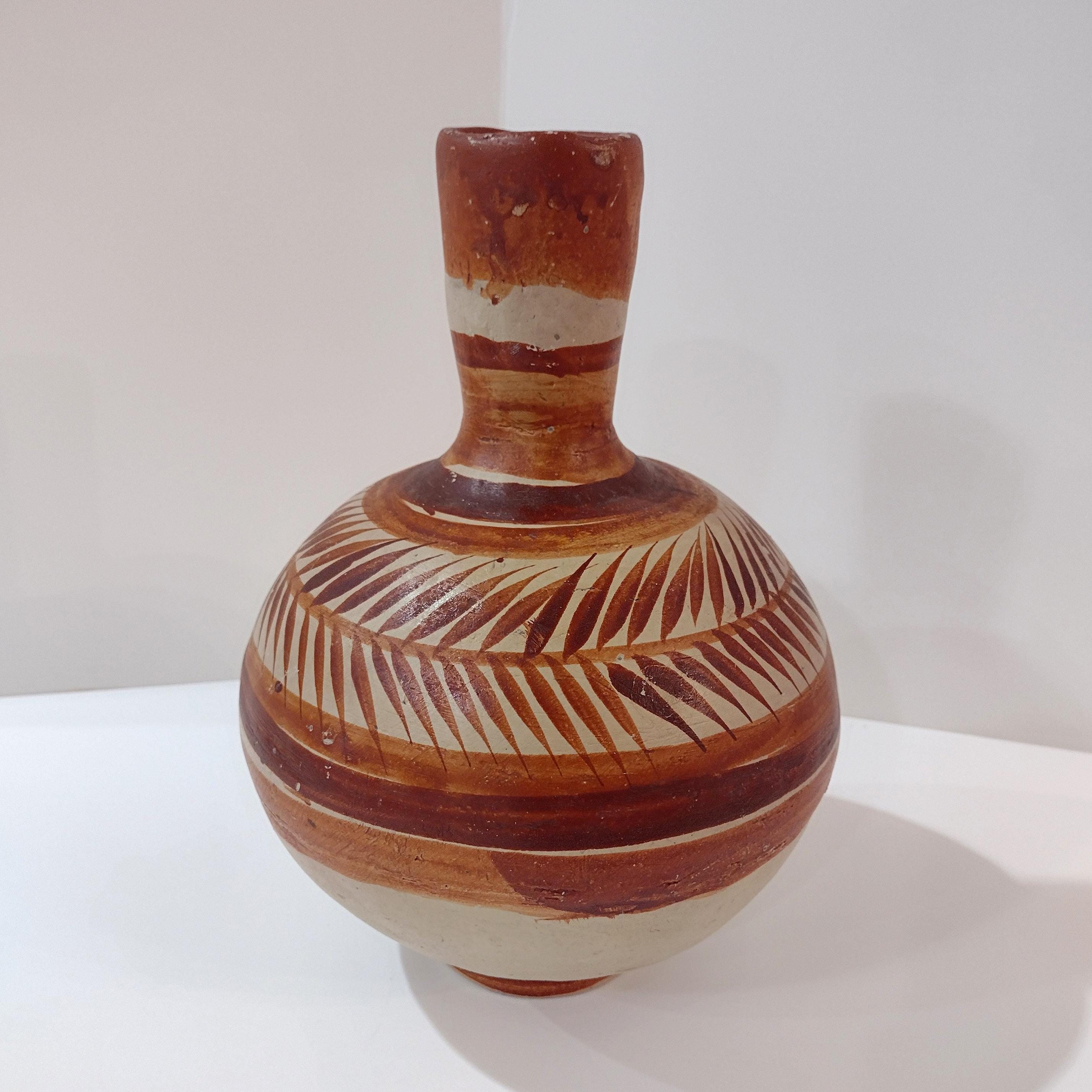 工芸品 Mexico water jug Mexican Water Jug With Cup Garrafon Mexicano De Barro Engove