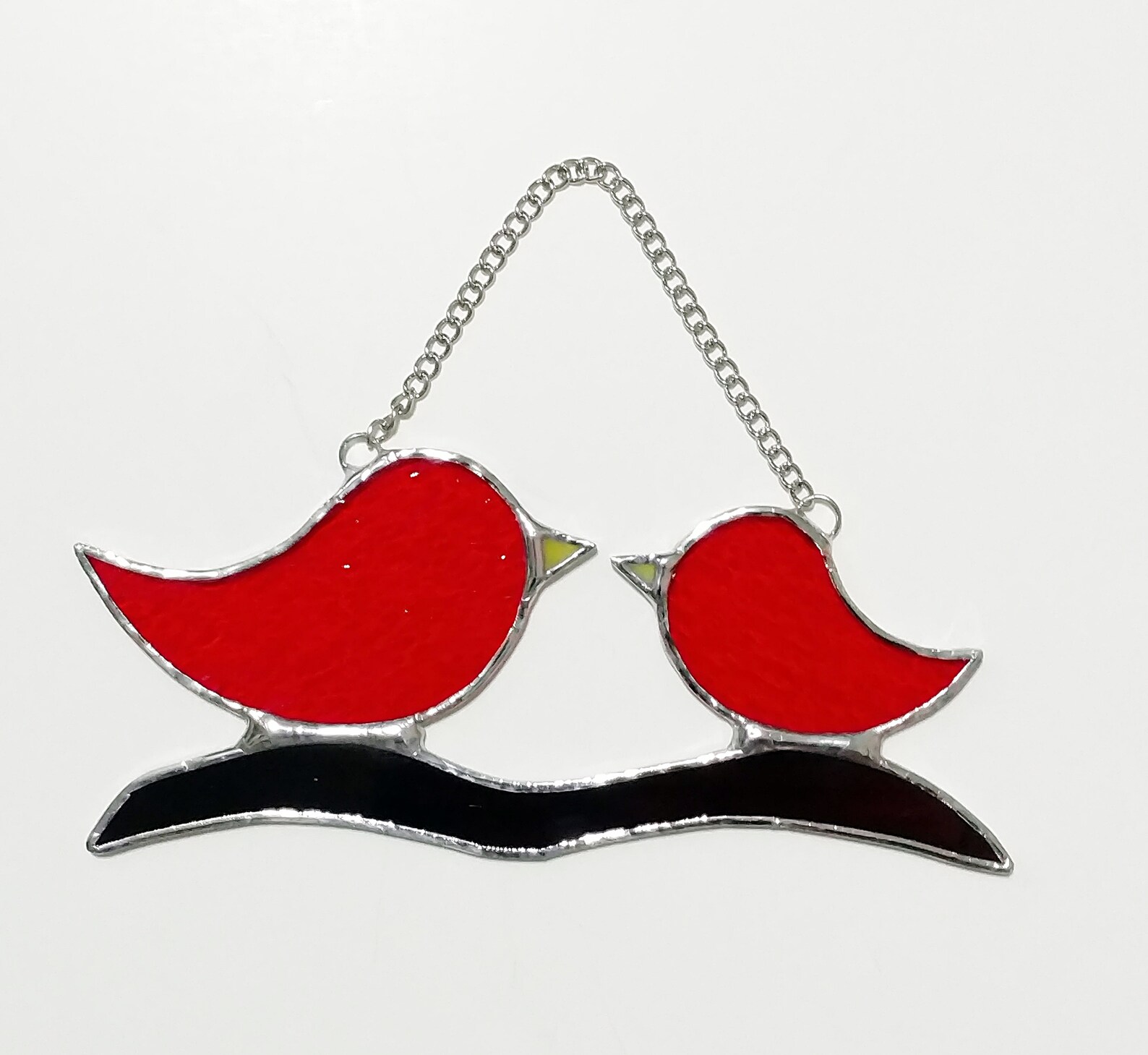 Stained Glass Bird Suncatcher Birds on a Branch Momma and Etsy