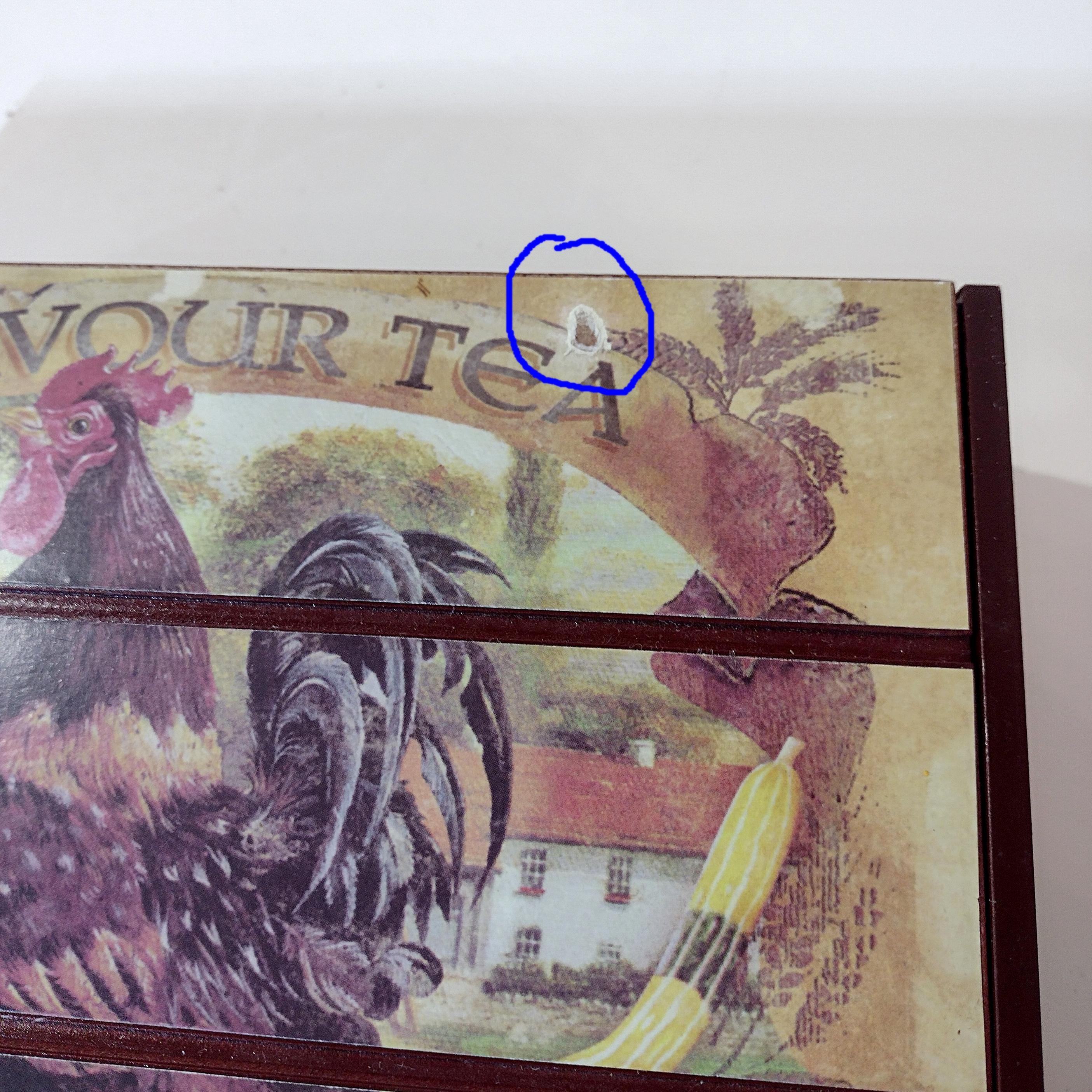Vintage Bentley's Fine Teas Divided Storage Box With Rooster Chicken ...