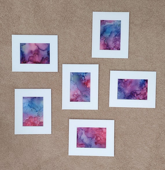 Alcohol Ink Painting Set Of Six Original Abstract Paintings Alcohol Ink Painting Set Of Six, How To Clean A Chandelier With Alcohol Ink