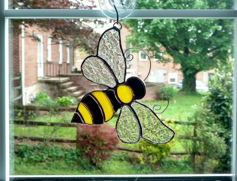 Bumble Bee Stained Glass Suncatcher Glass Bee Honey Bee - Etsy