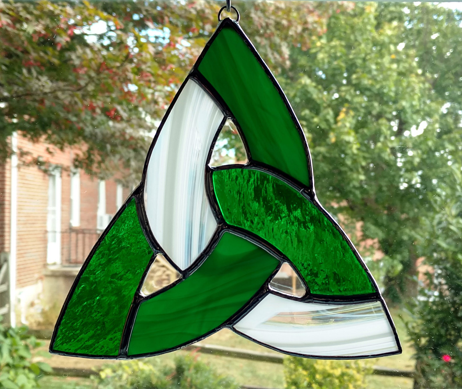 Celtic Knot Stained Glass Suncatcher, Irish Decor, Trinity Knot, Celtic
