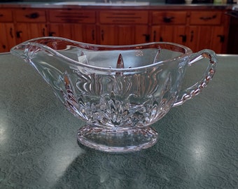 Vintage Lead Crystal Gravy or Sauce Boat