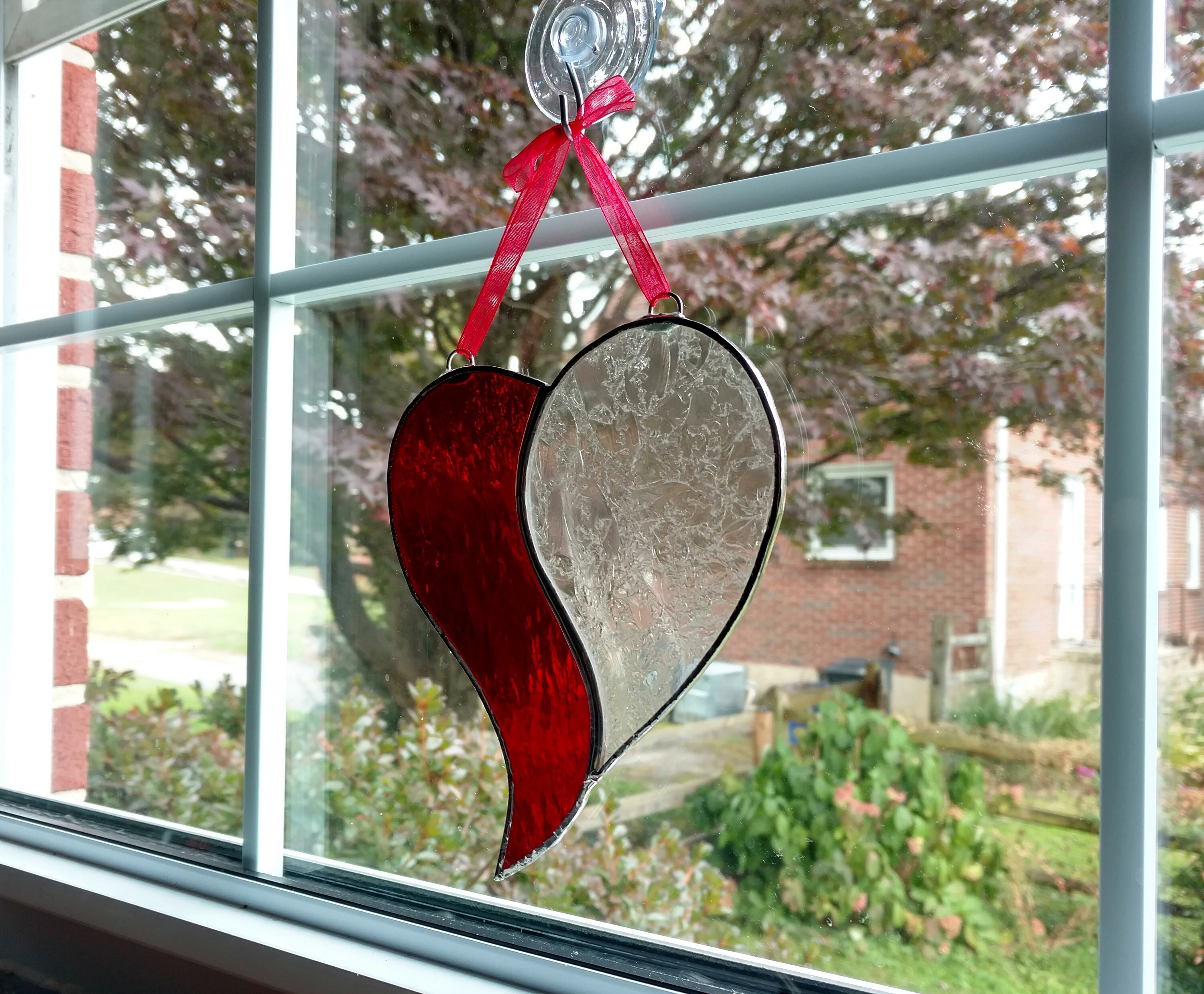 Stained Glass Heart Suncatcher, Unity Heart, Red Glass Heart, Valentines  Day Gift, Heart Ornament, Anniversary Gift, Girlfriend Gift 