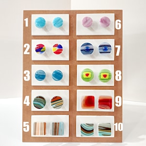 Fused Glass Cabinet Drawer Knobs Pulls, Sets of Two