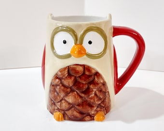 Vintage Owl Ceramic Coffee Tea Mug