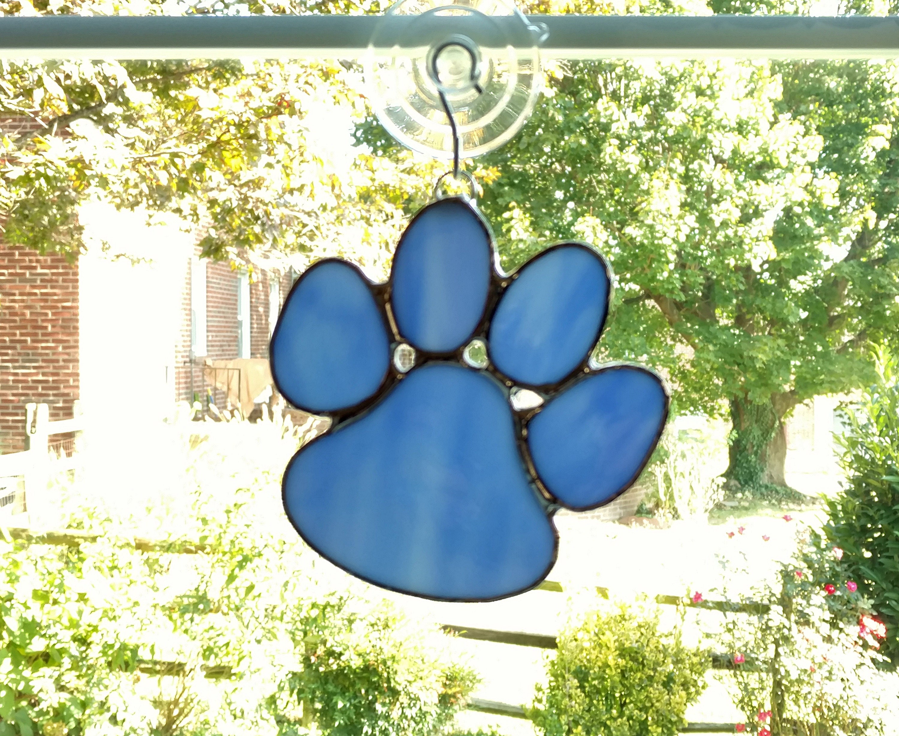 Stained Glass Paw Suncatcher Animal Paw Paw Print Pet Etsy