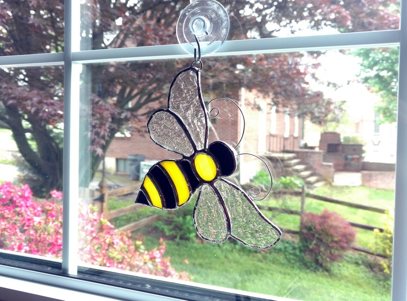 Bumble Bee Stained Glass Suncatcher Glass Bee Honey Bee | Etsy