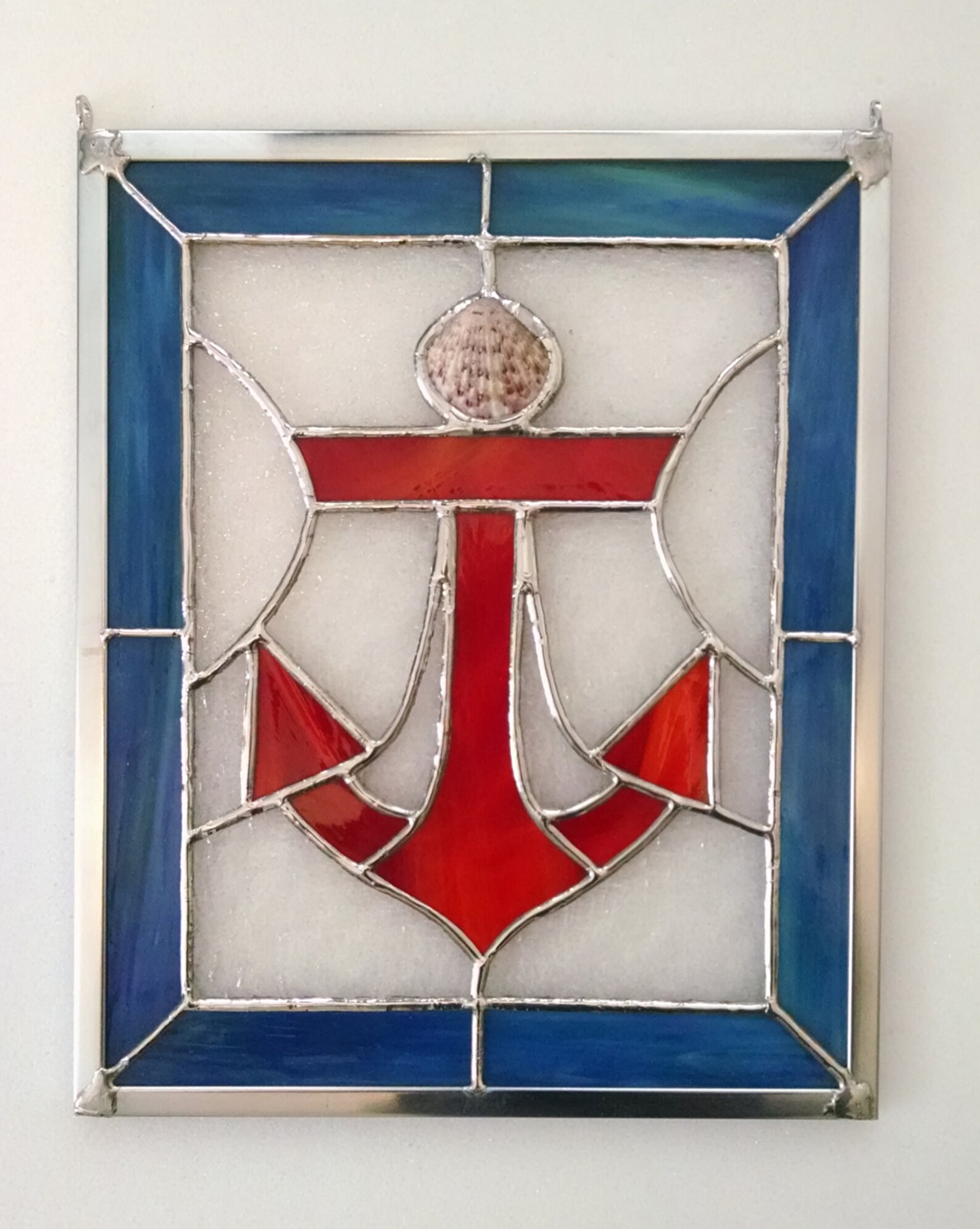 Anchor Stained Glass Panel Nautical Decor Beach Decor Etsy
