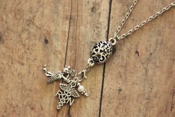 Registered Nurse RN OBGYN and Stethoscope Silver Charm | Etsy