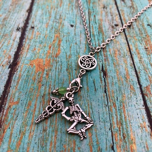 Radiology X-Ray Tech Skeleton Chiropractor Silver Charm Necklace