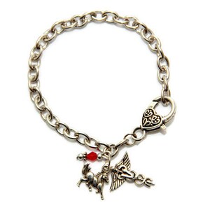 Veterinarian Vet Caduceus Equine Silver Charm Bracelet