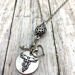 Veterinarian Vet Caduceus Silver Charm Necklace - Etsy