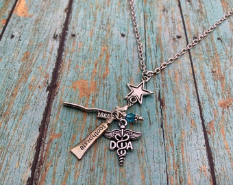Dental Assistant Charm Necklace, Dental Assistant Gift, Dental Assitant Jewelry, Dental Gifts, Dental Hygiene Gift, Dental Assistant, DA