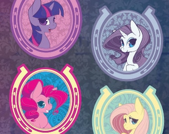 Hoja de calcomanías de vinilo de ponis vintage / Mane 6