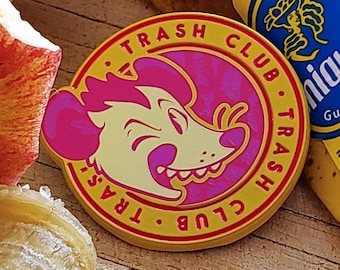 Trash Club Possum Cartoon Enamel Pin