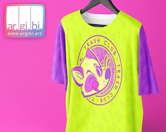Trash Club Raccoon Print All Over Graphic Tee (Various Sizes Available)