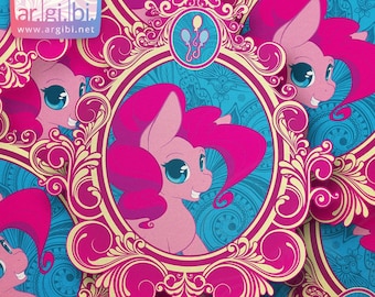Naklejka winylowa inspirowana MLP Vintage Pinkie Pie - Naklejki na laptopa - Naklejki na butelkę z wodą - Naklejka na samochód