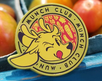 Munch Club Deer Cartoon Enamel Pin