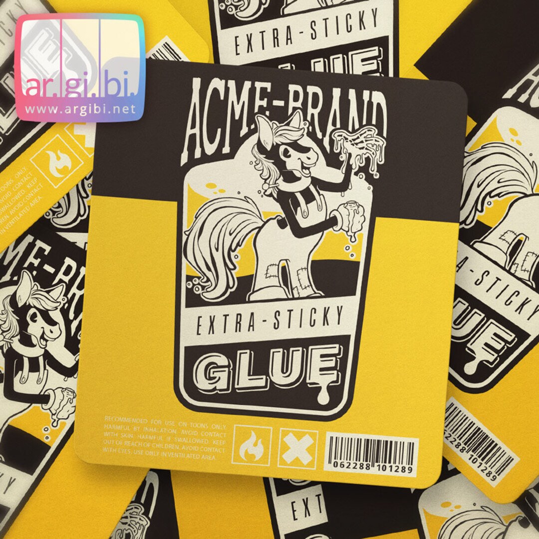Acme Extra Sticky Glue Vinyl Sticker Etsy