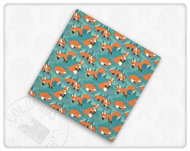 24 Forest Fox Bandana, Headband, Face Covering, Scarf, 100% Polyester image 1