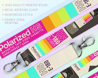 Polarized VHS Vaporwave Double Sided Lanyard